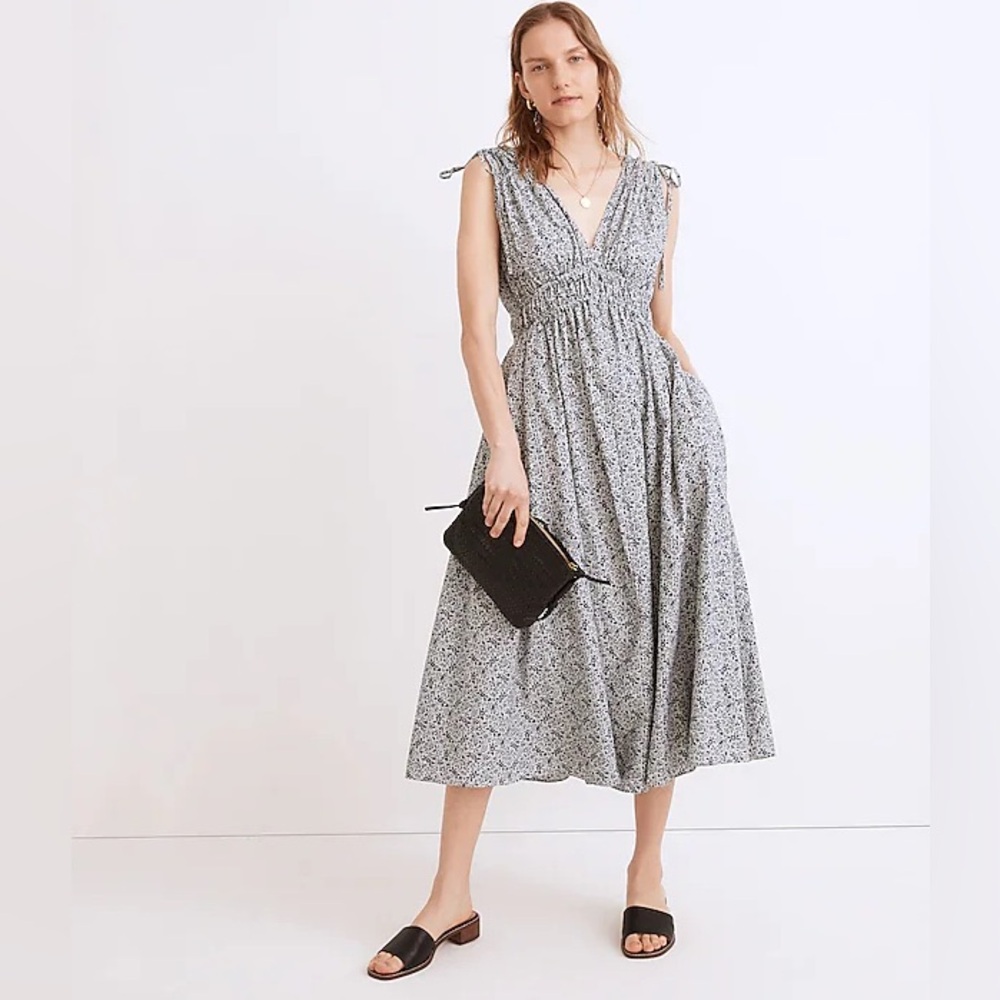 Madewell Smocked Midi Dress in Florentine Floral